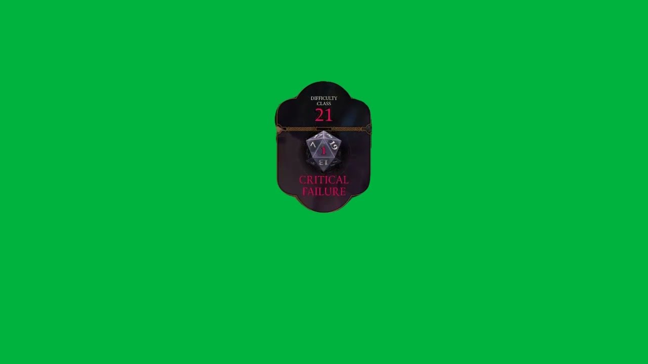 Baldur's Gate 3 Critical Failure Green Screen