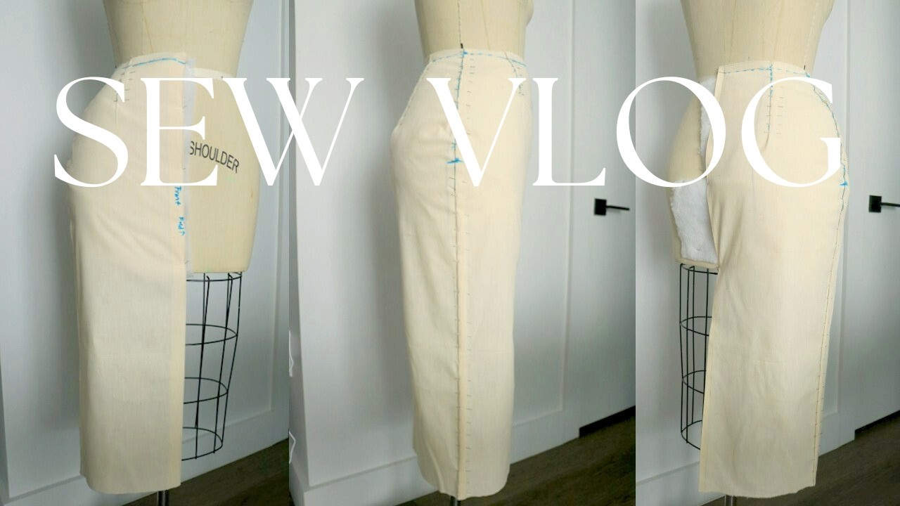 Designing A Sequin Quilted Pencil Skirt Part 1| Draping