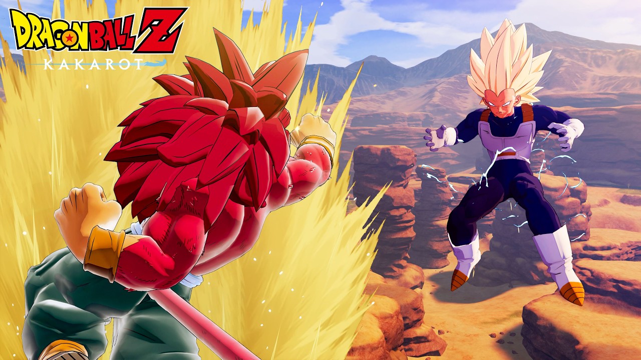 Dragon Ball Z: Kakarot Mods - Super Saiyan 4 Goku Vs. Super Saiyan 3 Vegeta Boss Fight (4K 60FPS)