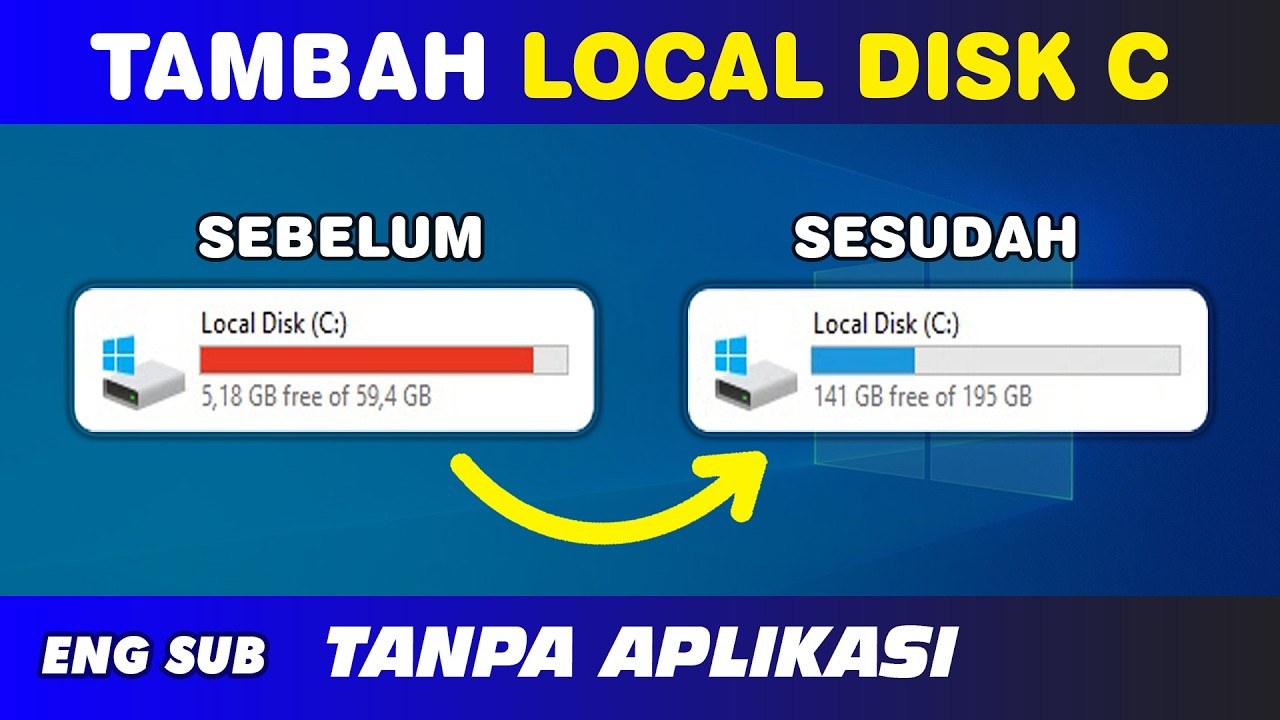 Cara Tambah Kapasitas Local Disk C Tanpa Aplikasi | Solusi Terakhir Local Disk C Penuh