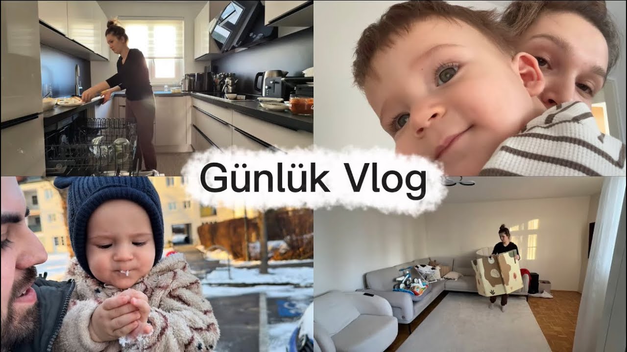 Günlük Vlog 🏡Bertuğ Uyanana Kadar Temizlik Zamanı🎊Kar İle Tanışma  #günlükvlog #temizlik #alışveriş 