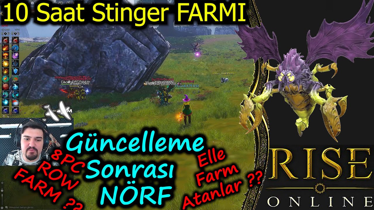 Rise Online 10 Saat Haddar Stinger Farm & Oyun KAPTANI 85 LV CAP Farmı