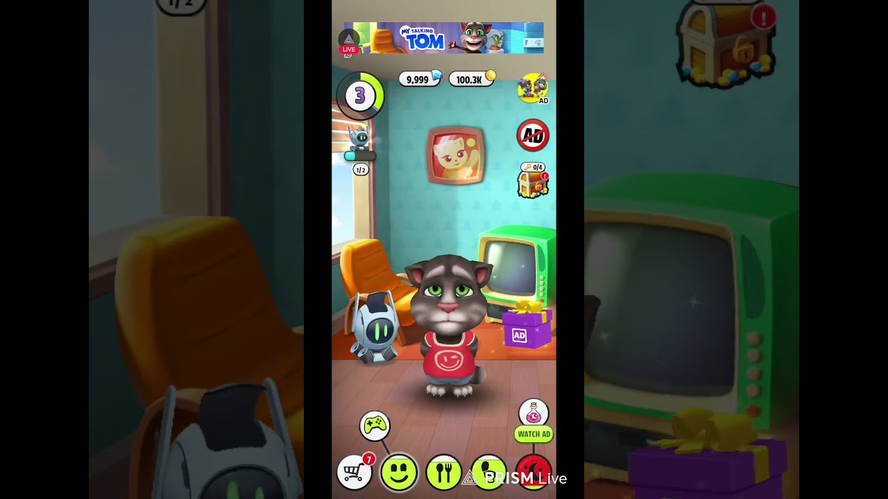 talking tom live #talkingtom #talkingtom2 #trending #live #funnycat satisfying