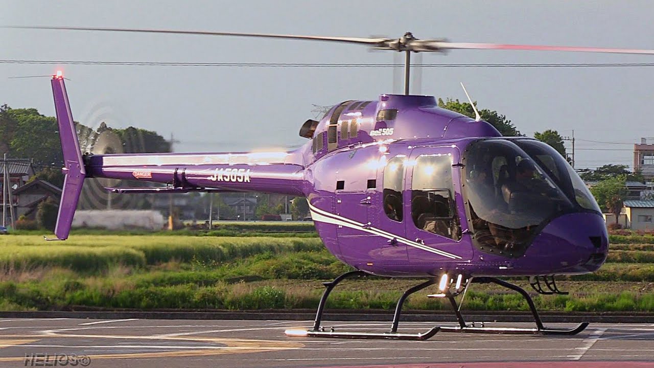 [ヘリコプター神社]ヘリサービス Bell 505 Jet Ranger X JA505A  遊覧~帰投シーン
