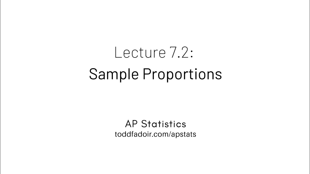 AP Statistics Lecture 7.2: Sample Proportions