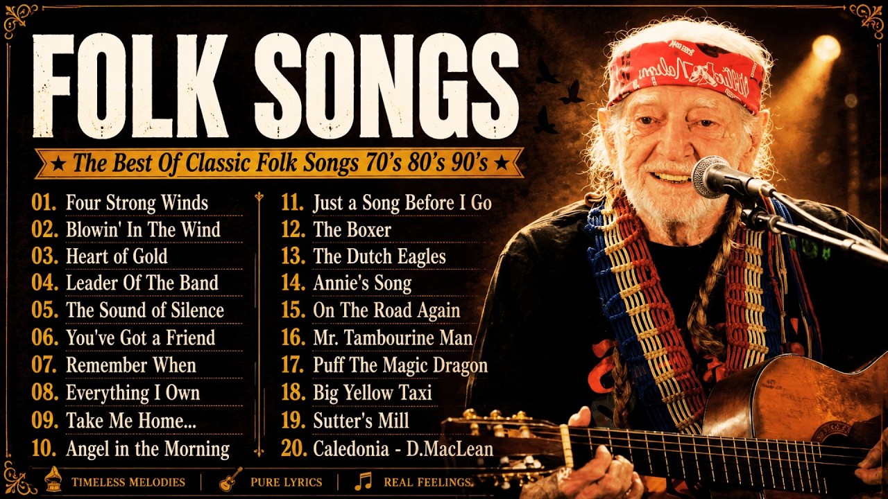 The Best Of Classic Folk Songs 70's 80's 90's - John Denver, Phil Collins, Neil Young, Cat Stevens