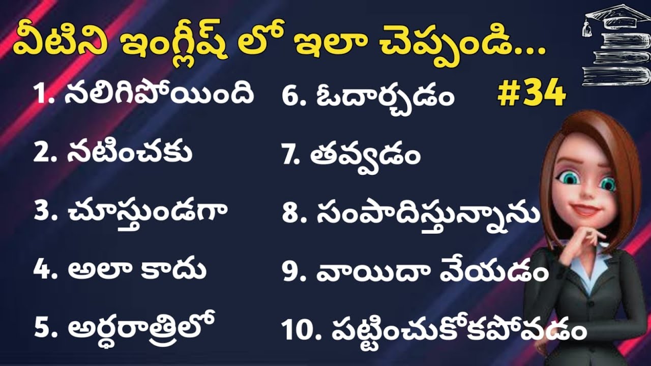English vocabulary for daily use #34 | Learn English through Telugu | Tinglish Teacher