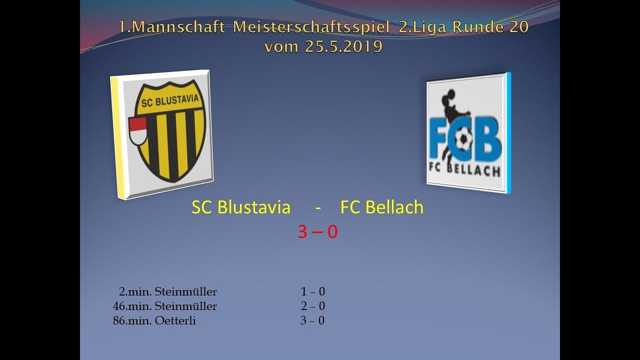 1.Mannschaft Meisterschaft 2.Liga SC Blustavia - FC Bellach