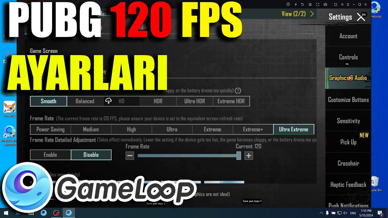 PUBG MOILE : EMULATOR 120 FPS AYARLARI !!