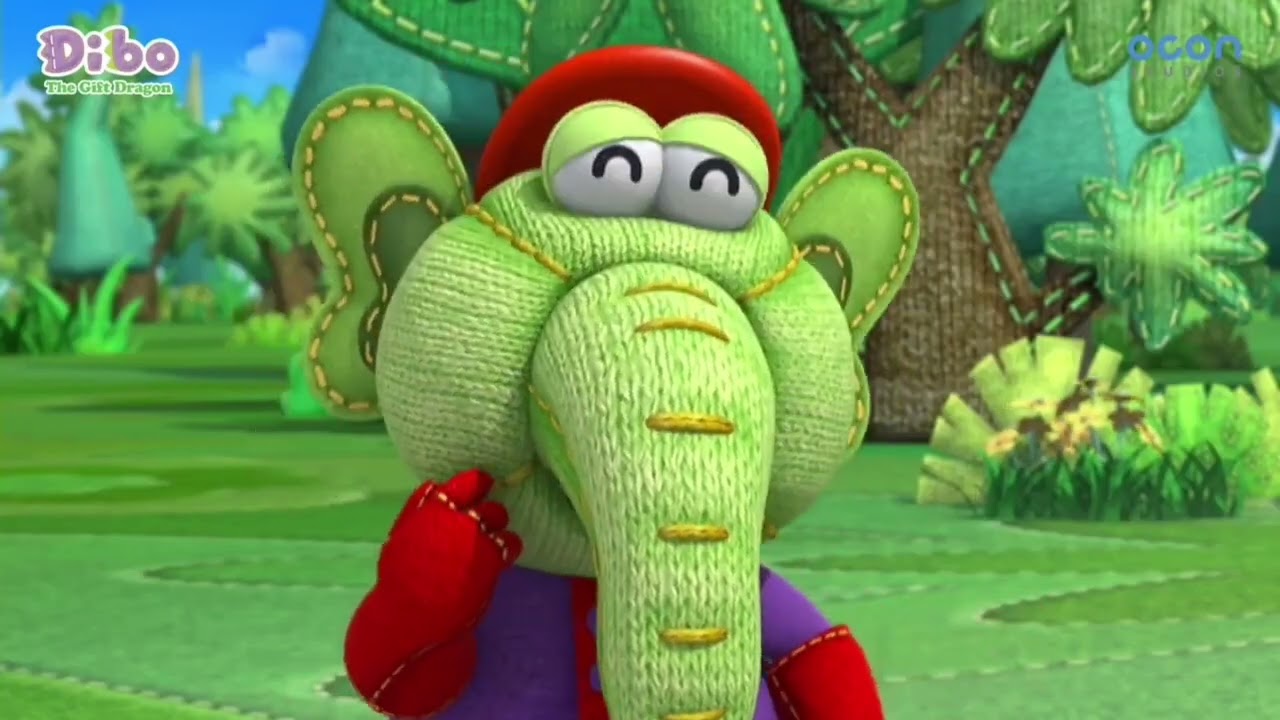 Dibo the Gift Dragon With Little Elo Chasing By Plants Vs Zombies Style