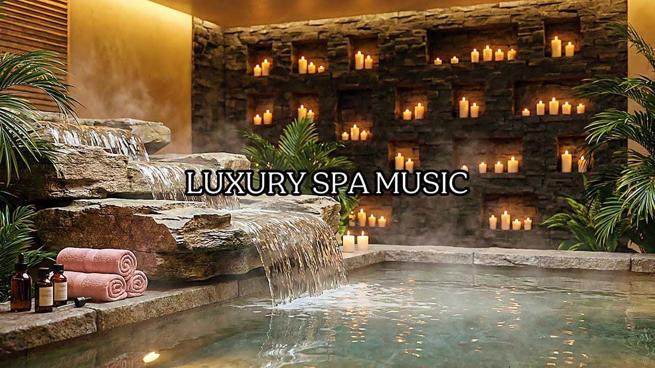 Peaceful Night Ambience ✨ Flowing Water & Soft Music for Deep Meditation & Healing