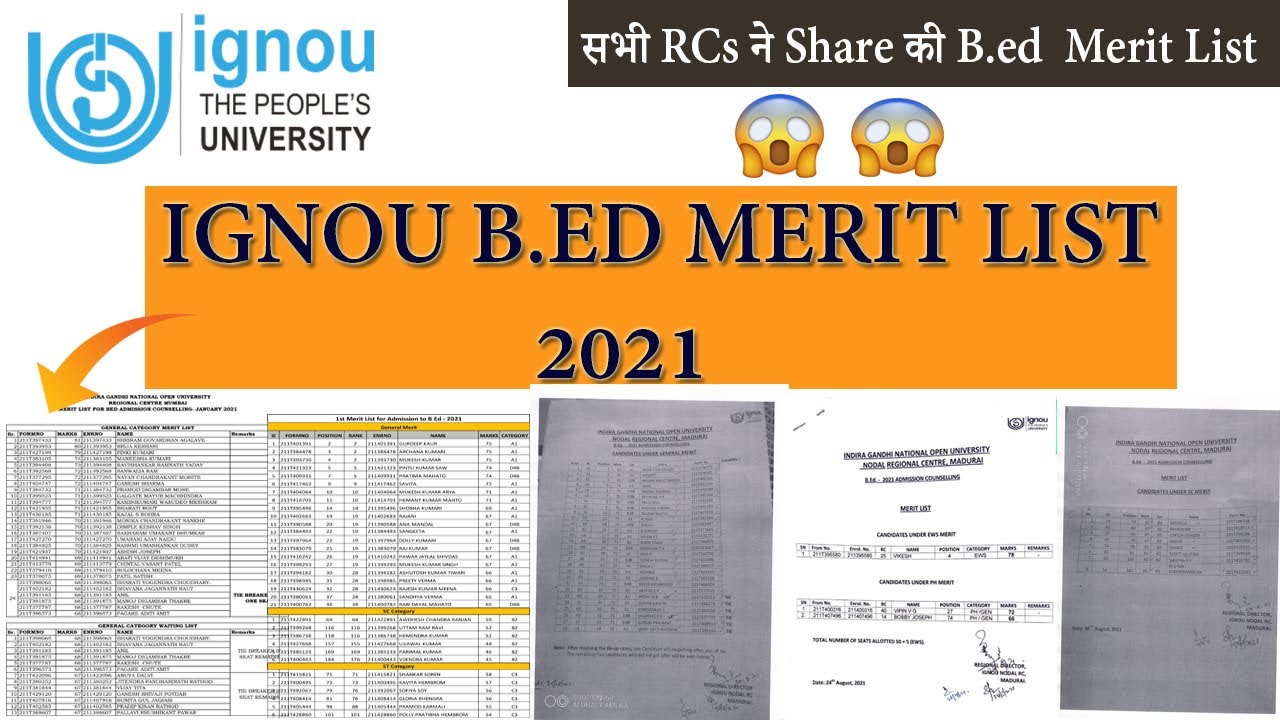 IGNOU B.Ed 2021 Admission Merit List😳 | IGNOU New Update 2021 | Seven Learning