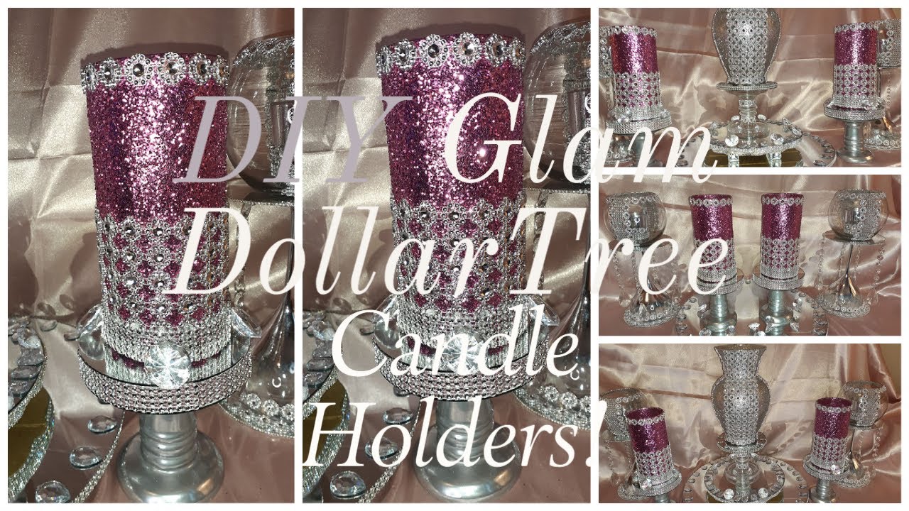 New DIY Dollar Tree Glam Candle Holders | 2021 Mod Podge and Glitter Craft Ideas!!
