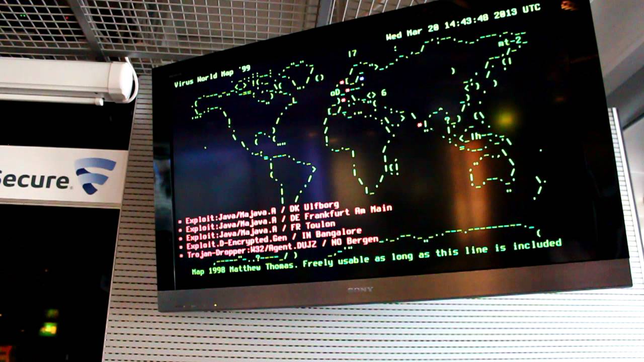 F-Secure Labs Malware World Map, ASCII Edition