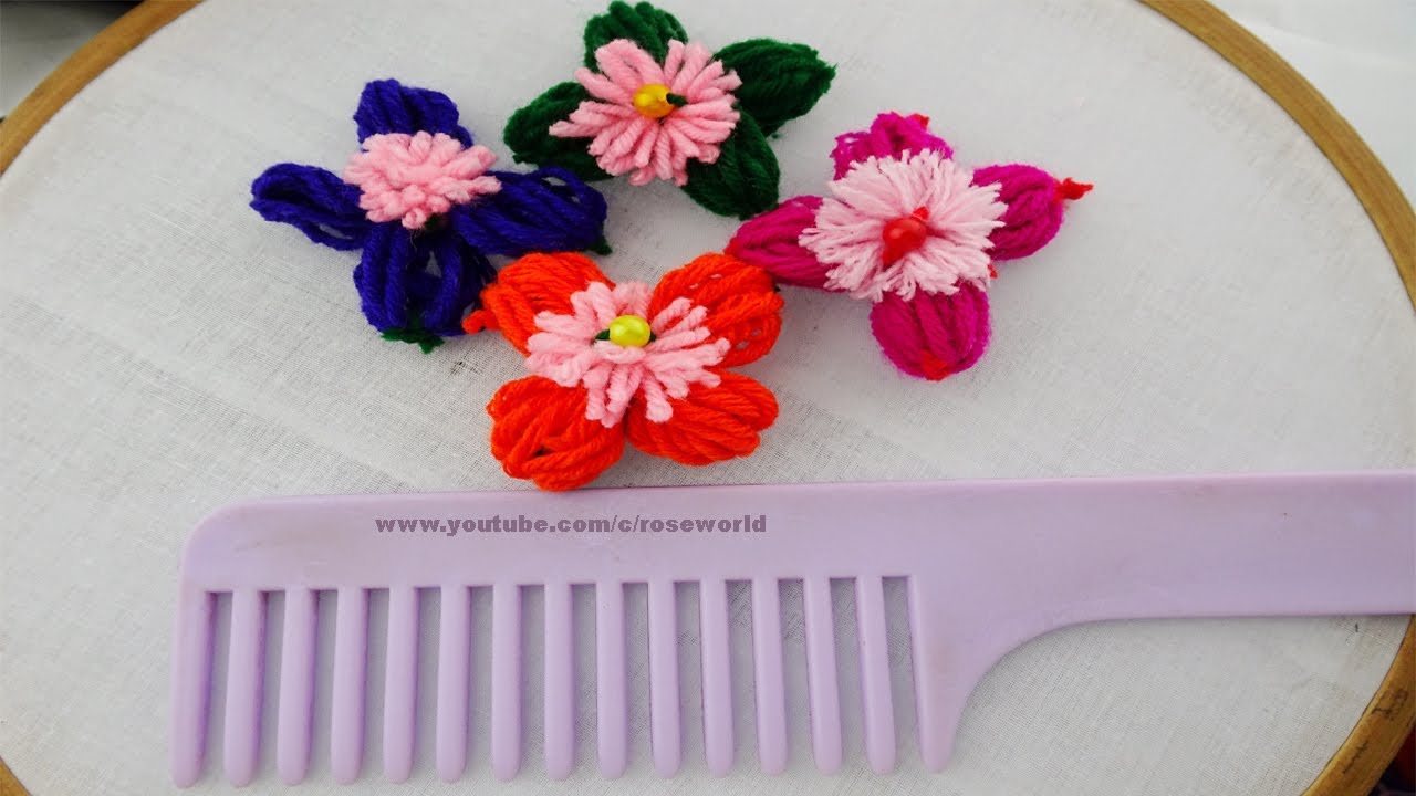 easy Sewing Hack with hair comb and woolen thread|Hand Embroidery amazing Tricks #25
