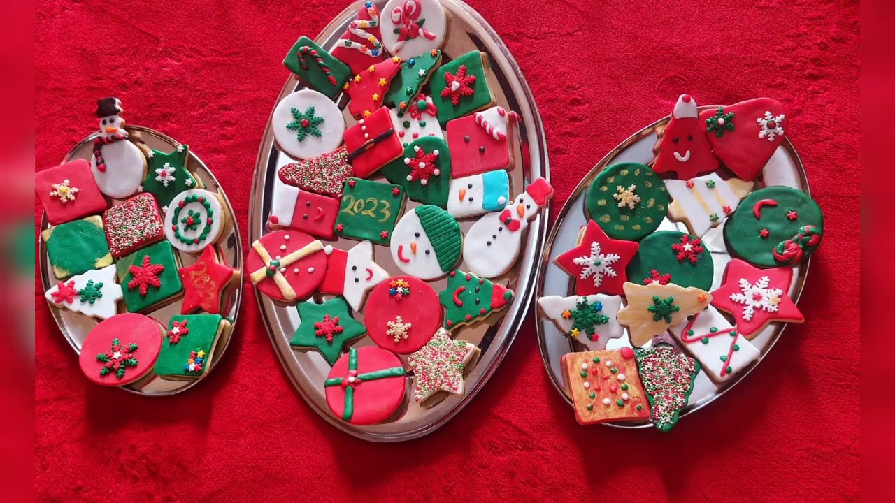 طريقة تزين كوكيز الكريسماس بعجينة السكر بأسهل طريقه  #christmas cookies
