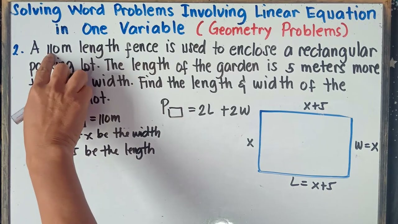 Solving Word Problems Involving Linear Equation in One Variable ( Geometry Problems ) Grade 8 | Q3 |