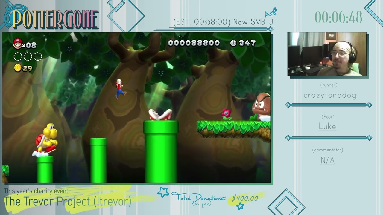 Pottergone 2024: New Super Mario Bros U (Any%) By crazytonedog