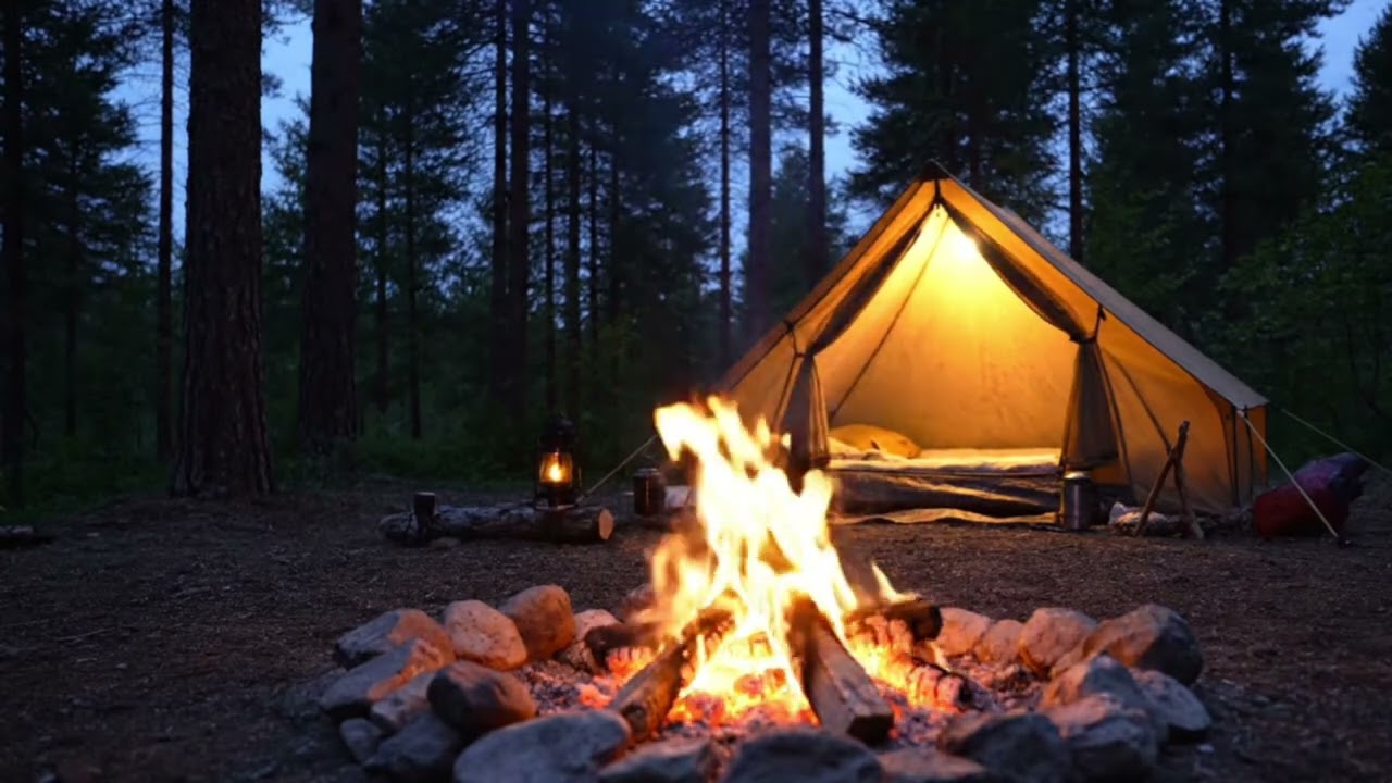 ASMR / Sleep / Deep Sleep / Camping 깊은 잠을 부르는 캠프파이어 캠핑 ASMR | 텐트 야영