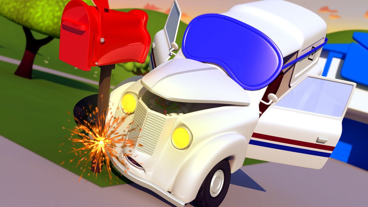 Tom camionul de tractari -  Peter, masina postala, a adormit pe sosea - Desene pentru copii