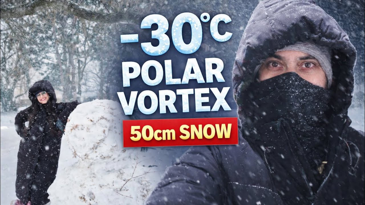 −30°C Snowstorm This Is Not Normal Winter | Polar Vortex Hits with 50cm Snow #snowstorm 
