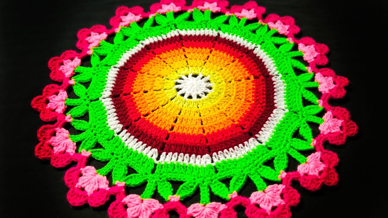 Colorful Crochet Design in Hindi & Urdu - Woolen Thalposh Pattern 281