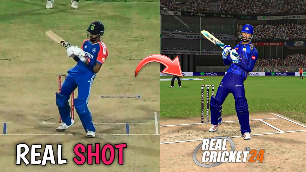RC24 🏏 | Hardik Pandya All Shots Comparison 🔥 | REAL vs RC24 | With Shot Map Codes