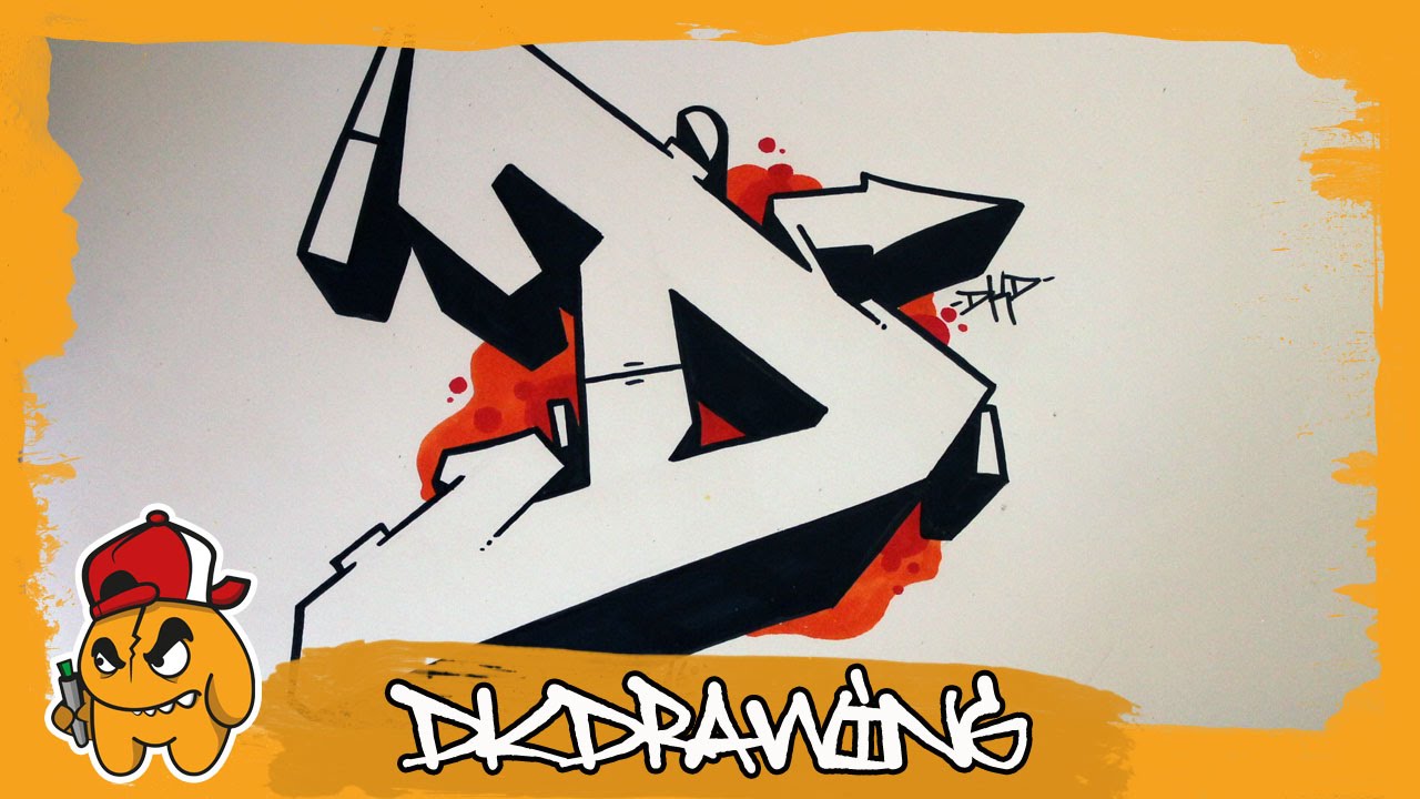 Graffiti Alphabet Tutorial - How to draw graffiti letters - Letter D