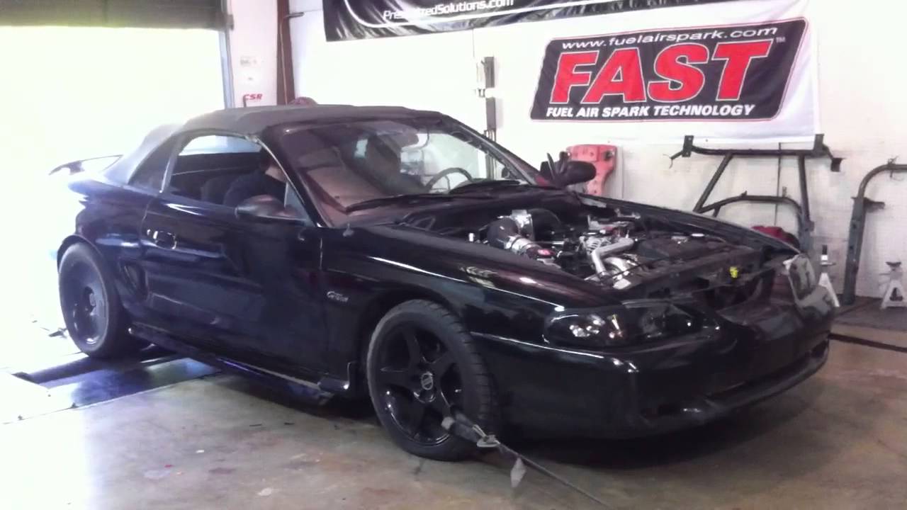 98 Mustang GT Turbo dyno run 608 hp 718 pound feet of torque
