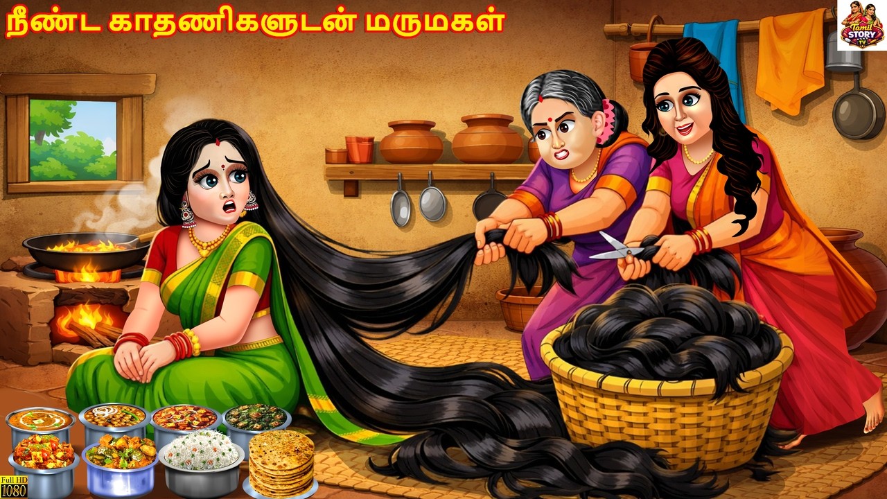 Nīṇṭa kātaṇikaḷuṭaṉ marumakaḷ | நீண்ட காதணிகளுடன் மருமகள் |Tamil Stories |Tamil Moral Story |Cartoon