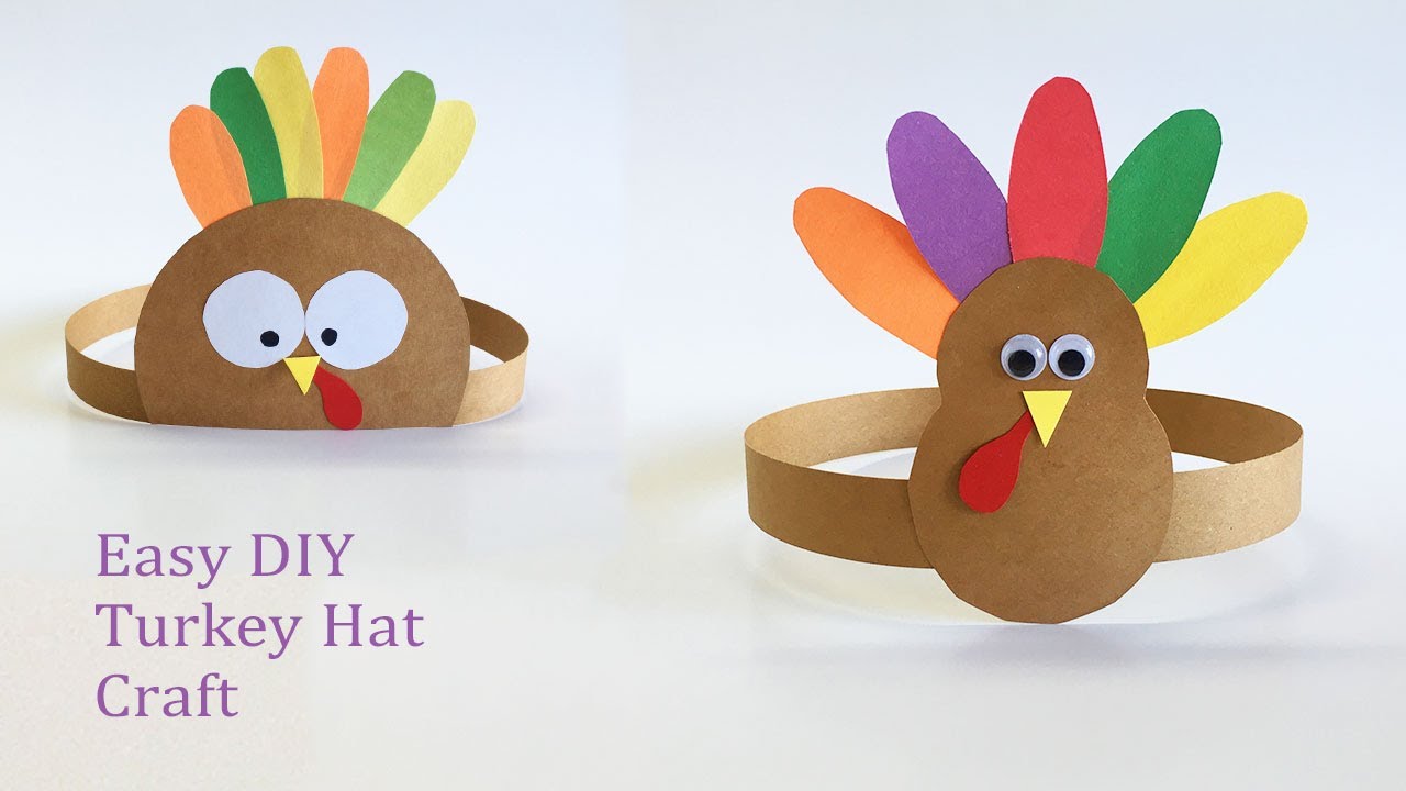 Easy DIY Turkey Hat Craft | Thanksgiving Craft for Kids | Paper Turkey Hats