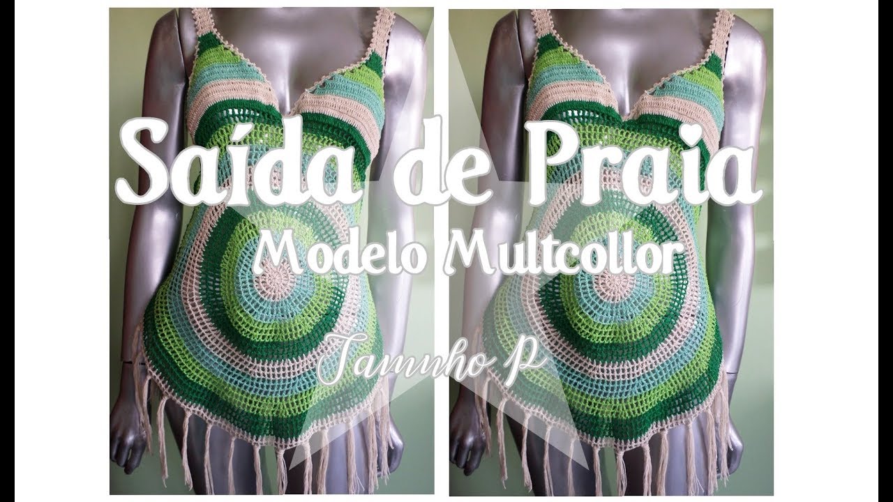 Saída de Praia- MultCollor- Tamanho P - Katiane Crochê Fio a Fio