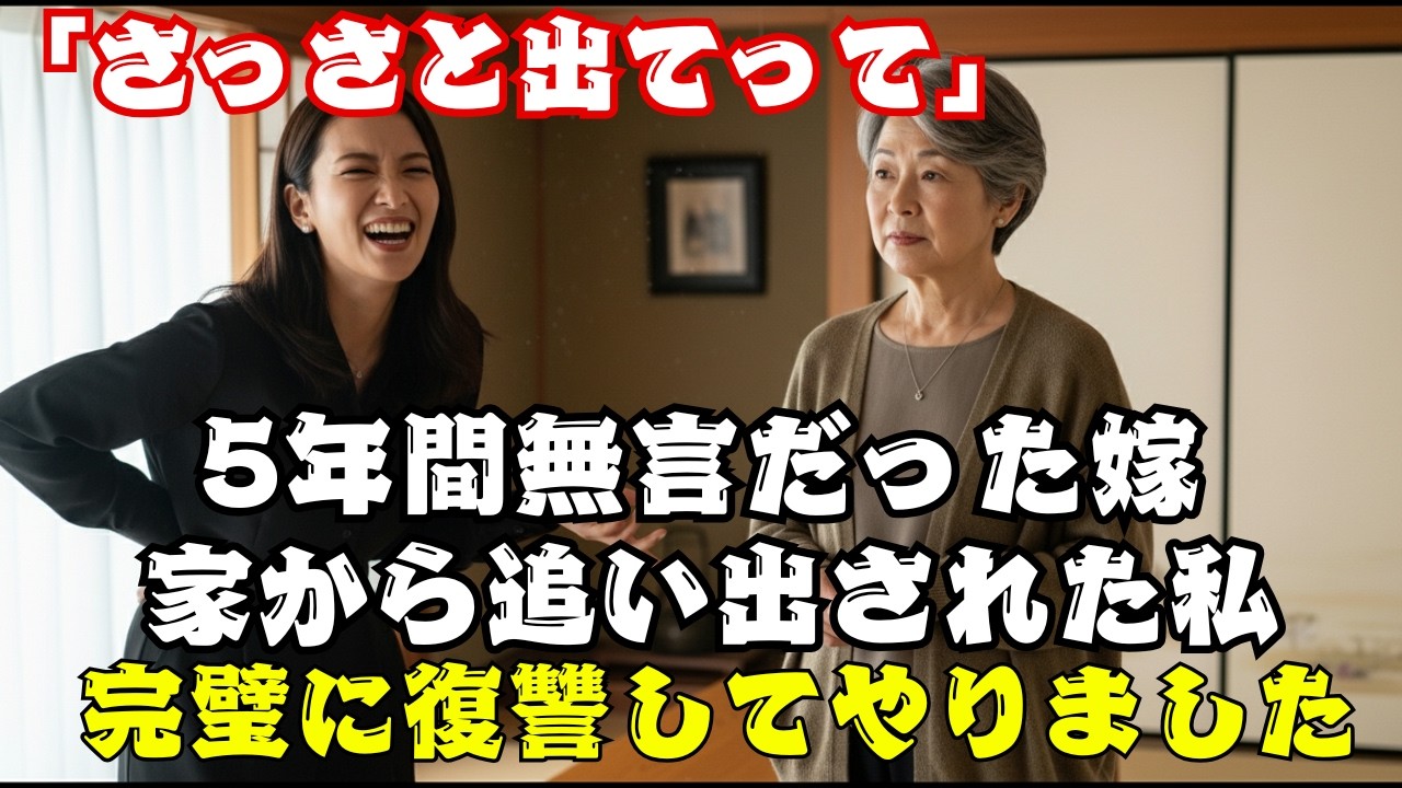 「さっさと出てって！」5年間の完全無視から突如放たれた嫁の暴言。無力な姑を追い出したはずが…嫁を地獄に突き落とす『完璧な復讐』の幕開けだった！
