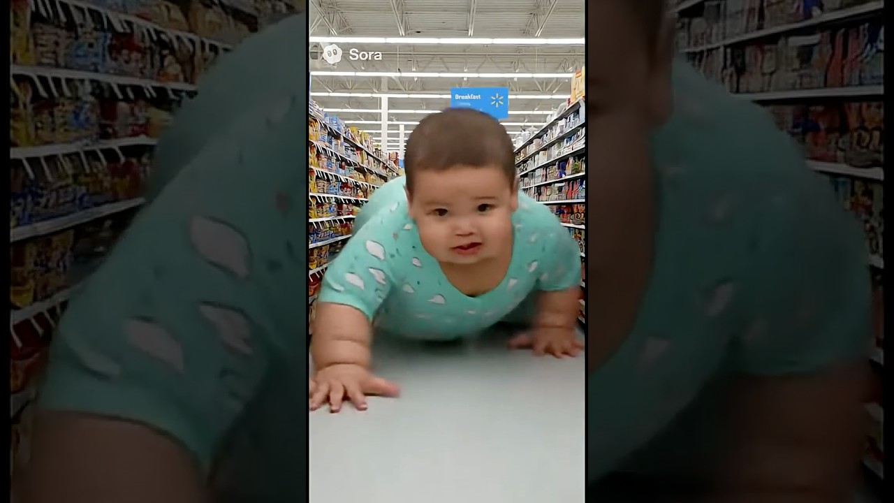 Baby destroys Walmart! 😂 #funny #baby #walmart #trending #ai #shorts #viral #memes #sora2
