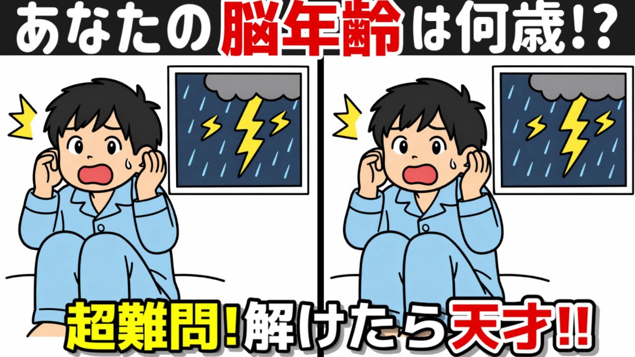 【間違い探し×脳トレ!!】脳トレで若々しく!! 間違い探しで脳トレを始めましょう！間違い探しは記憶力向上、集中力向上、老化防止に効果的です！
