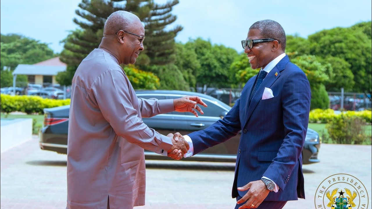 Watch How Prez Mahama Welcome Prime Minister Of St Kitts and Nevis, Terrance Michael Drew to Ghana