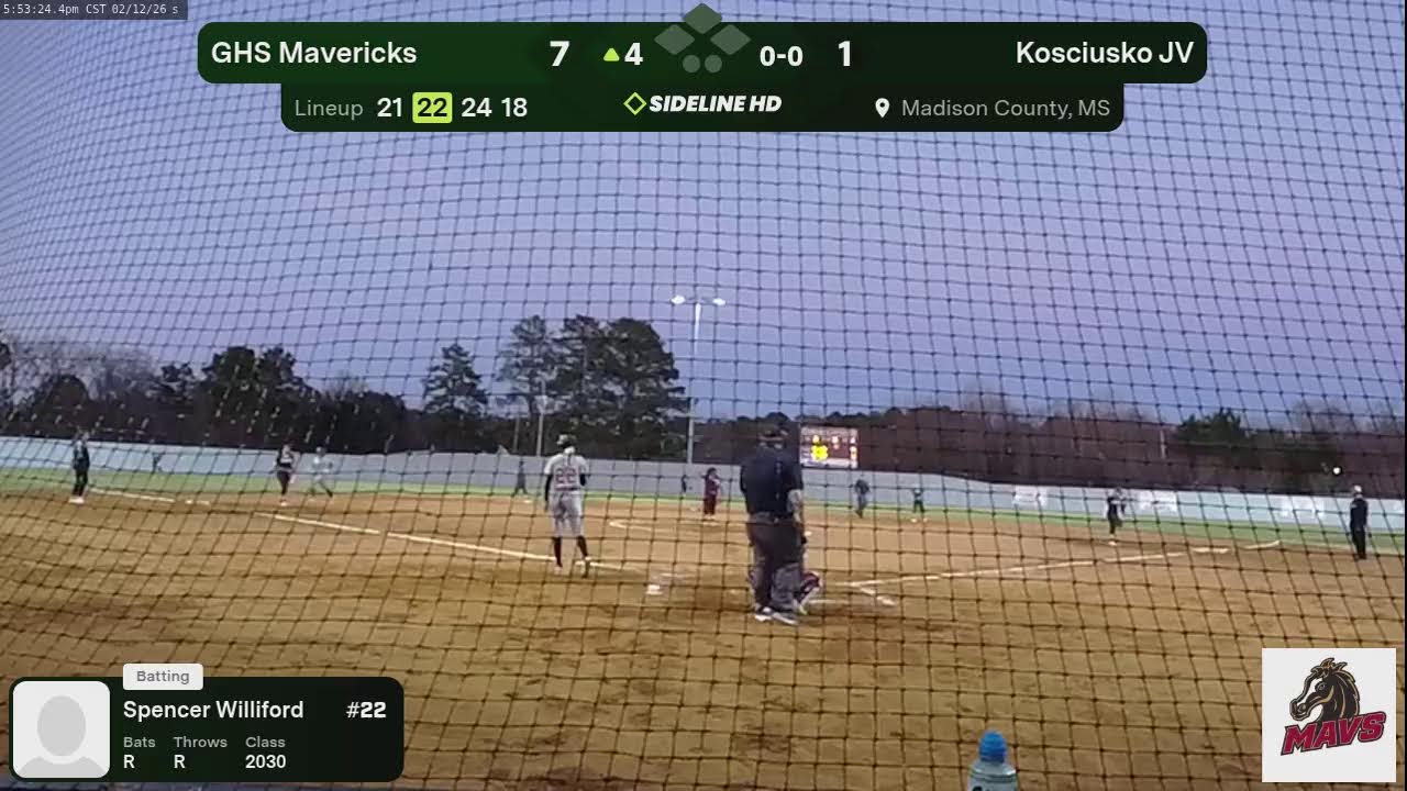 GHS Mavericks @ Kosciusko JV (2026.02.12)