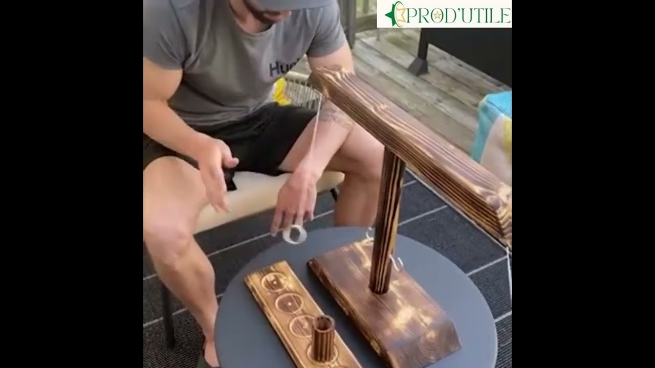 JEU DE LANCER D'ANNEAUX EN BOIS