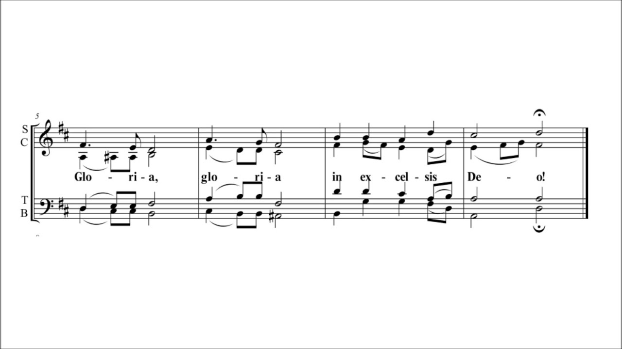 Gloria in excelsis Deo, Lécot, Lourdes, tutti e voci separate