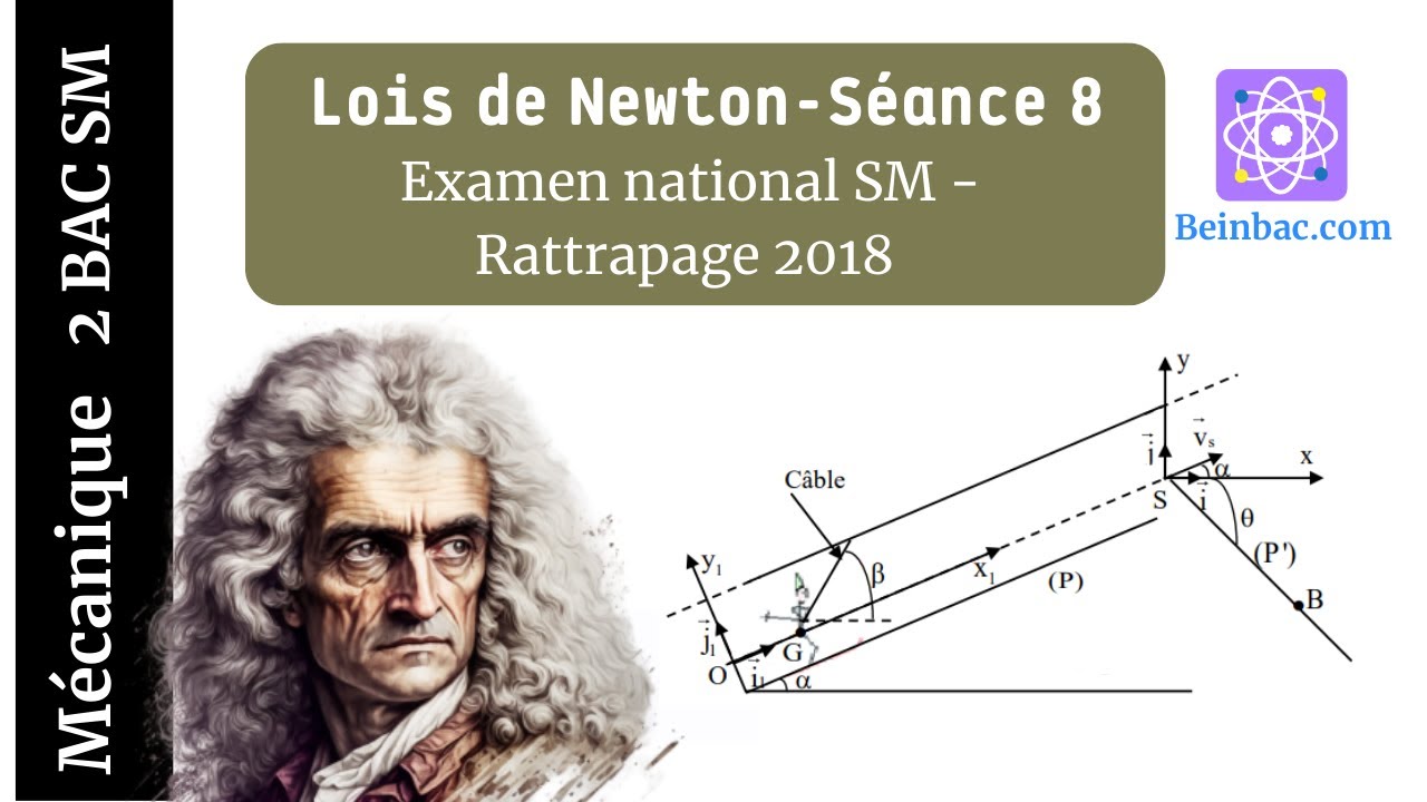 2 BAC-BIOF Mécanique- séance 8: Lois de Newton: Examen national SM -Rattrapage 2018