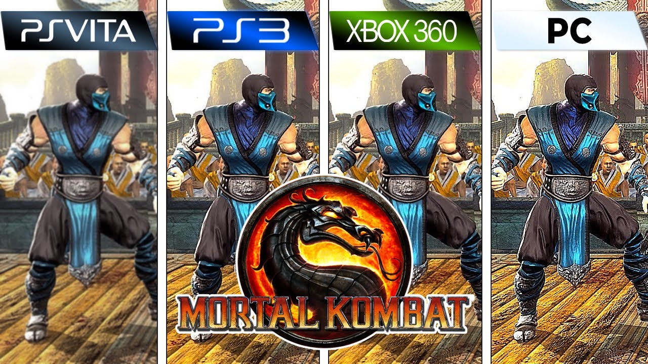 Mortal Kombat 9 (2011) PS Vita vs PS3 vs XBOX 360 vs PC (FPS + Graphics)