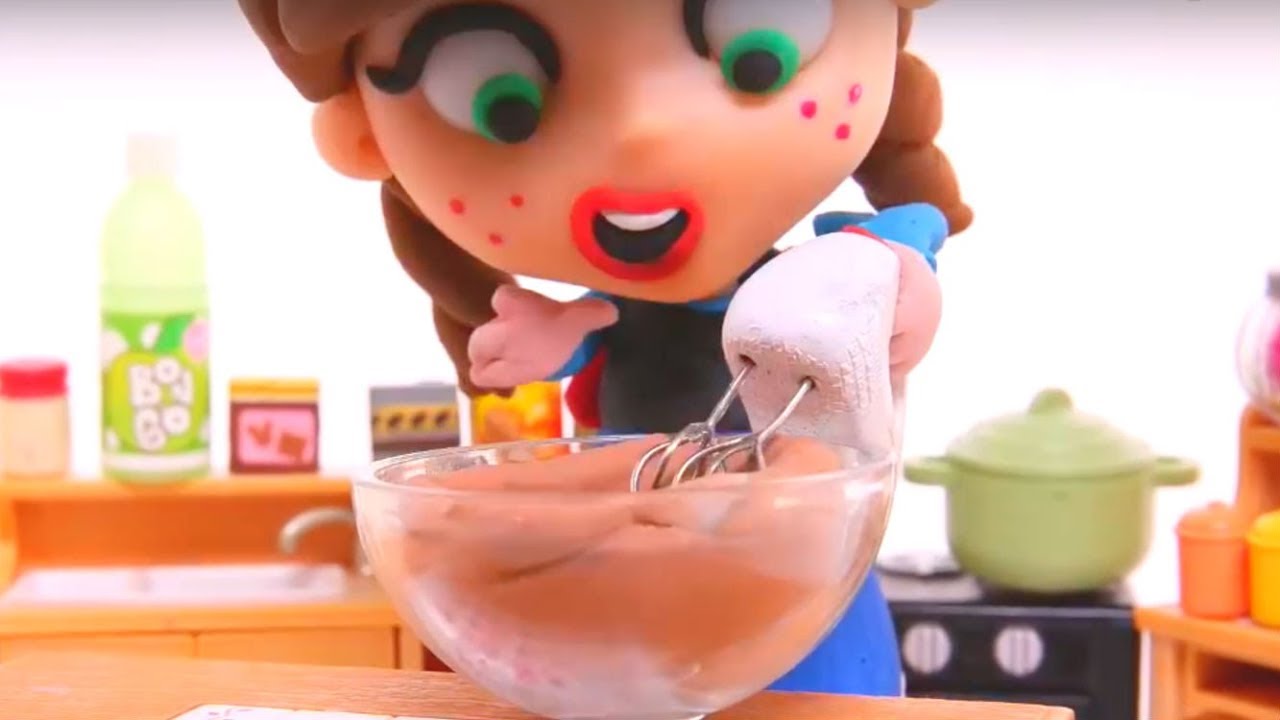 CHEF ANNA ❤ Frozen Elsa & Superhero Play Doh Cartoons & Stop Motion Movies For Kids