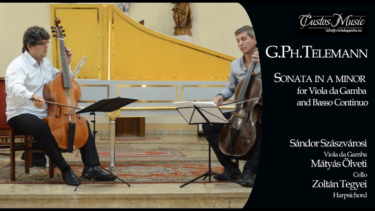 G.P. Telemann sonata a minor a moll viola da gamba and continuo