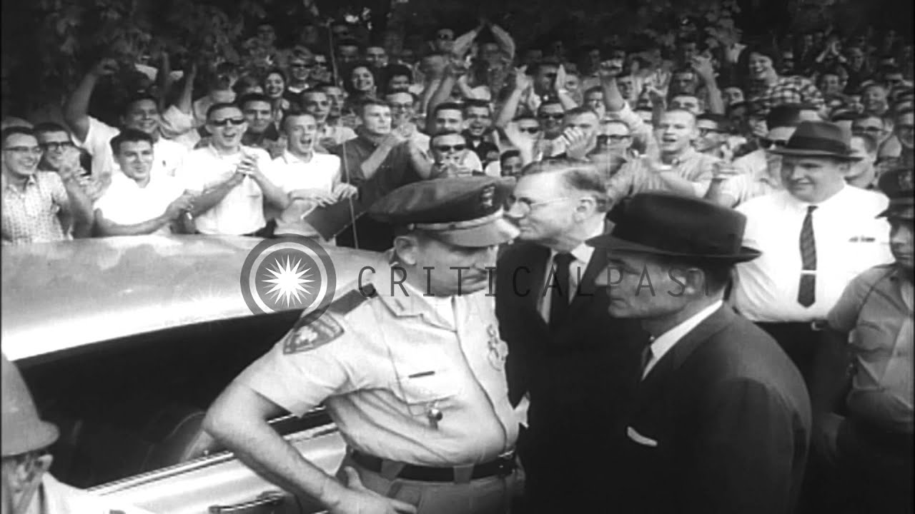 James H Meredith on Mississippi University campus and President John F Kennedy ap...HD Stock Footage