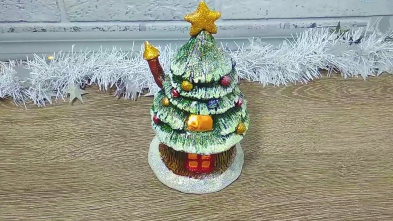 ЁЛОЧКА-ДОМИК своими руками БЫСТРО И ПРОСТО.Поделки.МАСТЕР-КЛАСС.Simple CHRISTMAS TREE craft.DIY.
