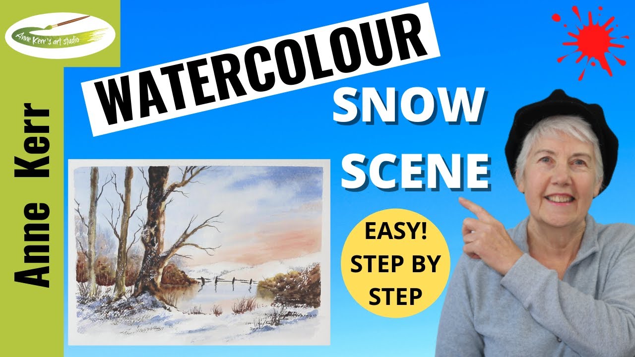 How To Paint A Snow Scene In Watercolour(Easy Step By Step).Tutored by professional artist ANNE KERR
