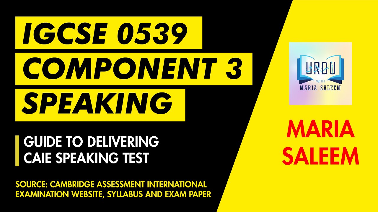 A SPEAKING GUIDE (IGCSE 0539)
