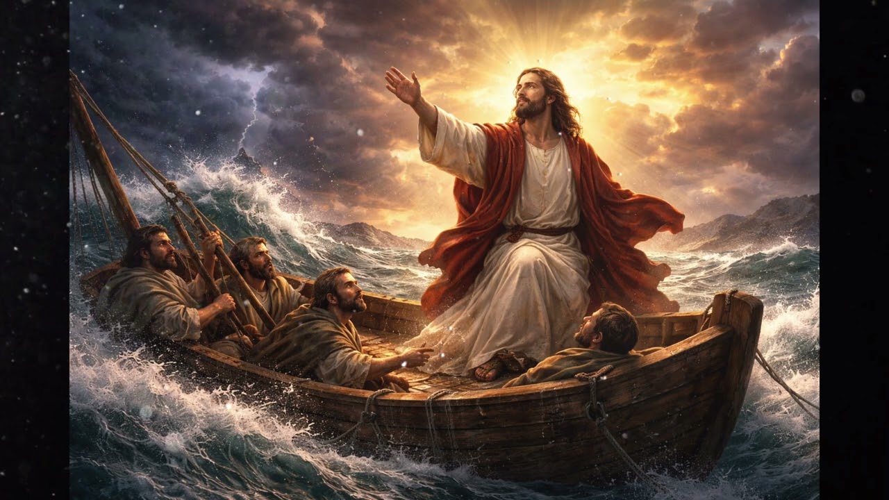 Jesus Calming the Storm | 1 Hour | Peaceful Christian Wallpaper (4K)