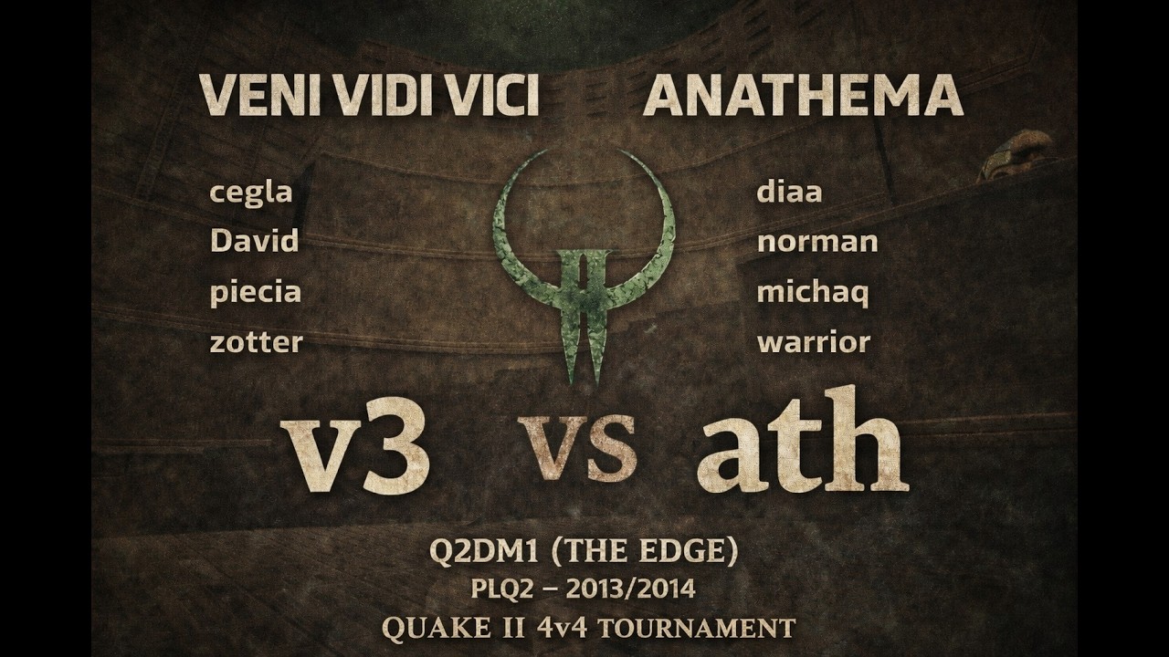 QUAKE 2 | PLQ2 2013/2014 | v3 vs ath | 1st  map - Q2DM1 | POV David