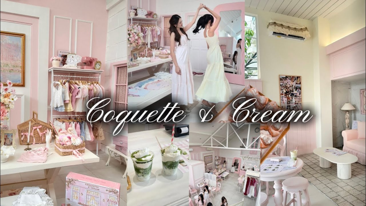 The Prettiest Cafe in Jakarta | Coquette & Cream ˖ . ݁𝜗𝜚. ݁₊ pink matcha and buttery salt bread 🎀🍵